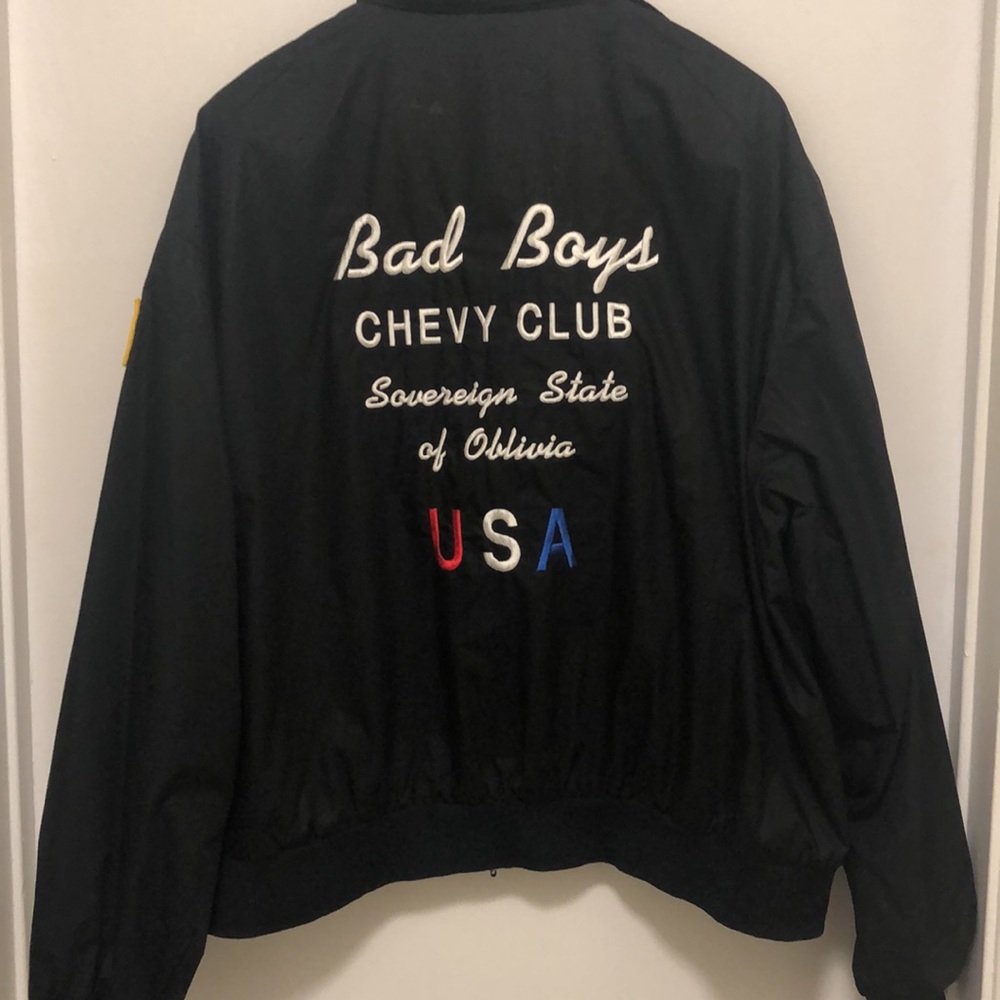 Amazingly unique black bomber jacket